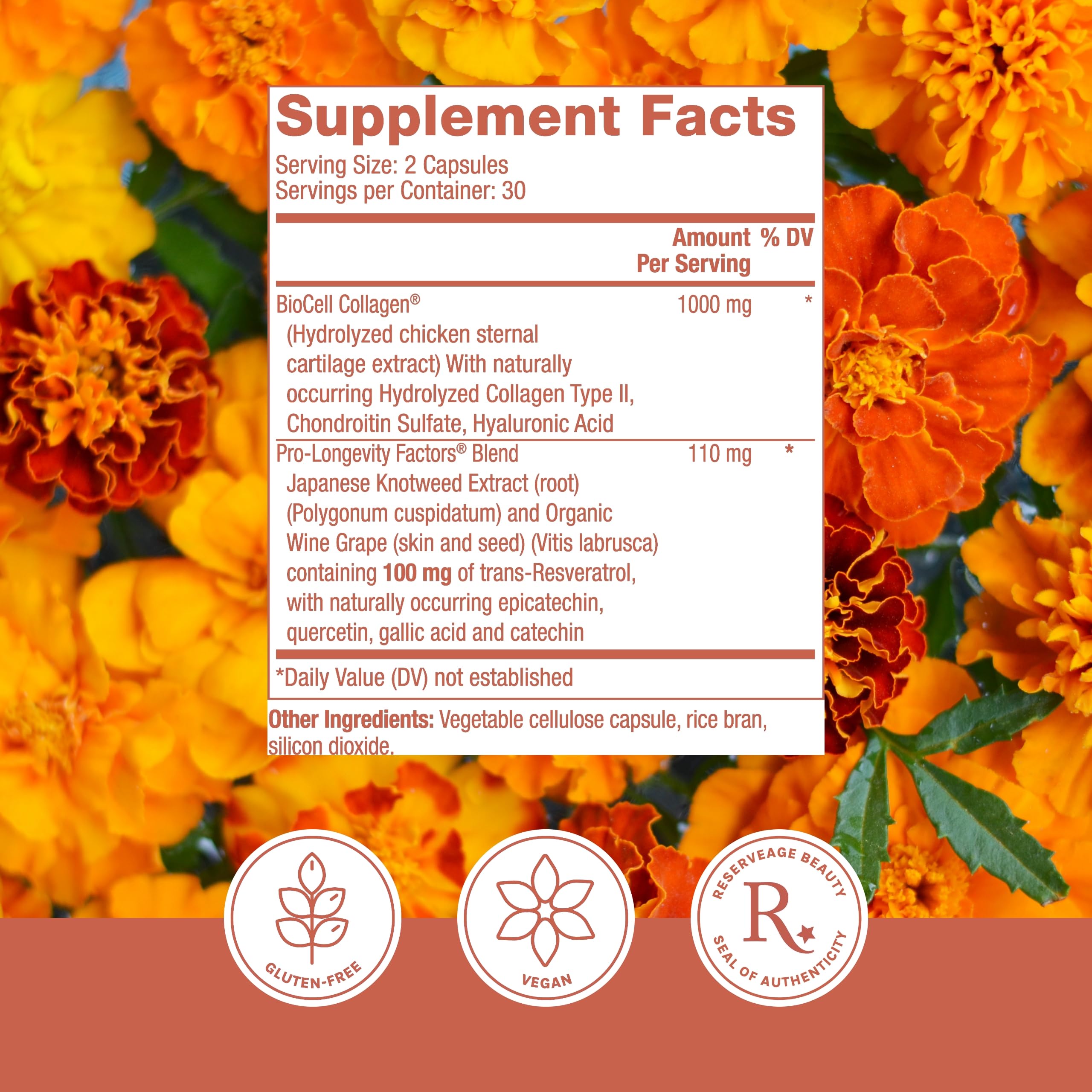 Reserveage Beauty Collagen Booster - Supplement for Skincare & Joint Health - Supports Healthy Collagen Production for Women - 60 Capsules (30 Servings)