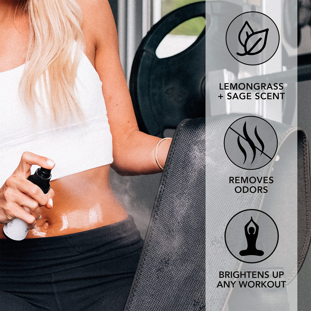 Sweet Sweat Waist Trimmer Cleaning Spray | Freshen & Clean Neoprene Trimmers, Yoga Mat, Gym Equipment & More! | Made with Lemongrass & Sage Oil - 4oz. Sports Research buy supplements Au