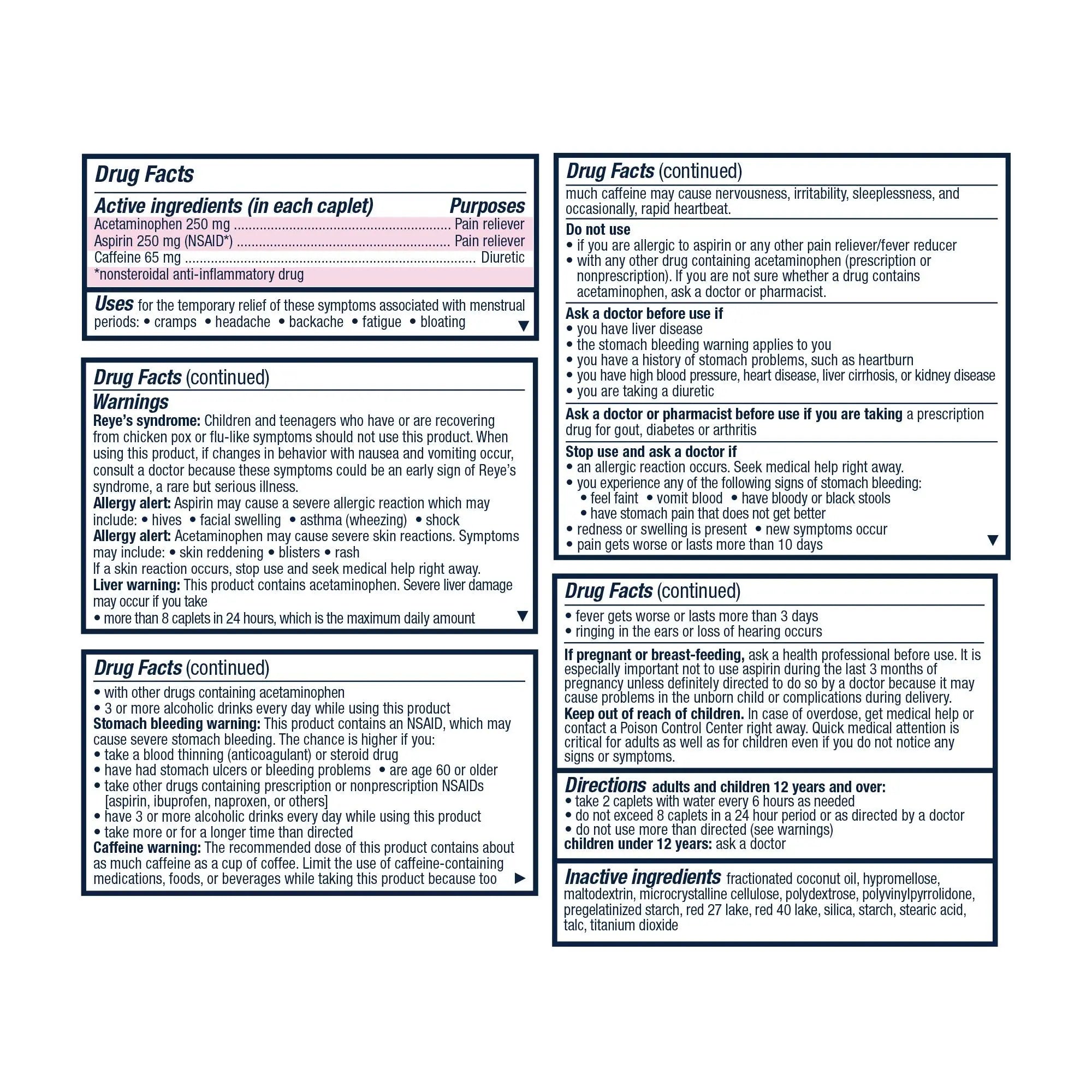 Pamprin Maximum Strength Formula, 24 Caplets (Pack of 3) PamprinBuy Supplements Australia