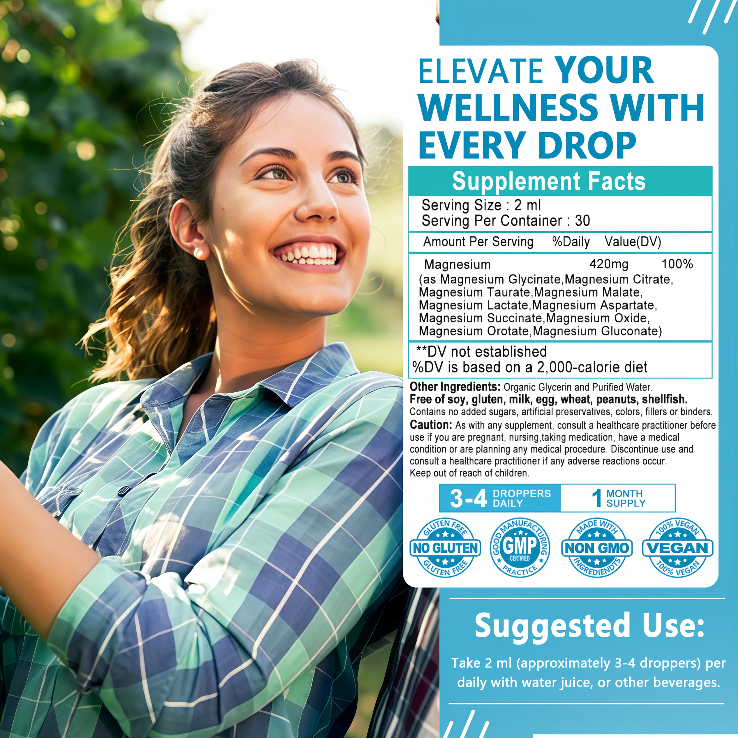 High Absorption Magnesium Complex Drops | 10-in-1 Liquid Magnesium Complex for Women & Men with Glycinate,Citrate,Taurate | for Stress Relief,Sleep,Heart Health | Vegan,Non-GMO,Fast-Acting Formula JINGYAT buy supplements Au
