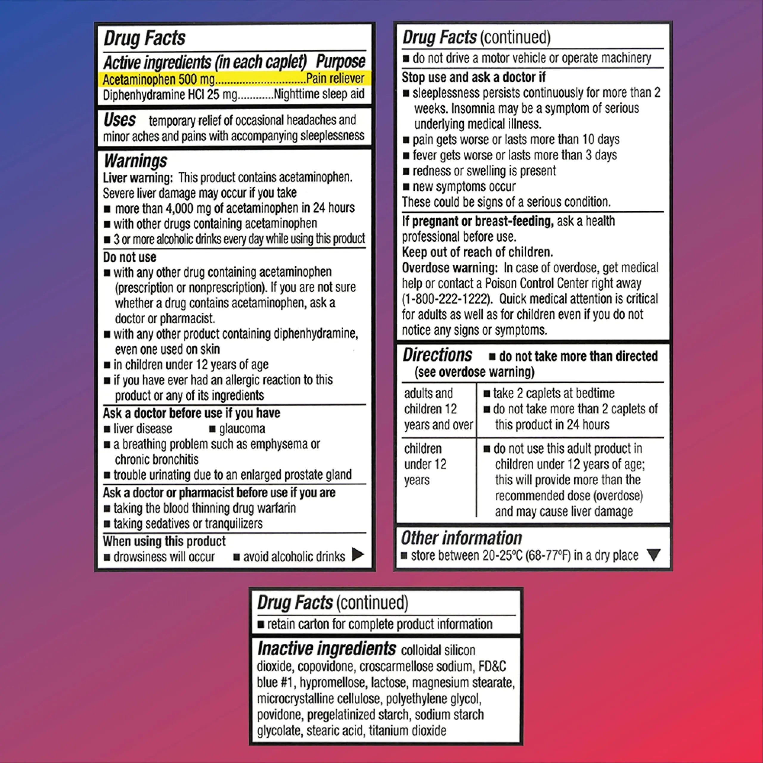 Quality Choice Extra Strength Pain Relief PM, Pain Reliever and Nighttime Sleep Aid, Acetaminophen 500 mg & Diphenhydramine HCI 25 mg (Sleep Aid), 50 Count Package of Caplets Quality ChoiceBuy Supplements Australia