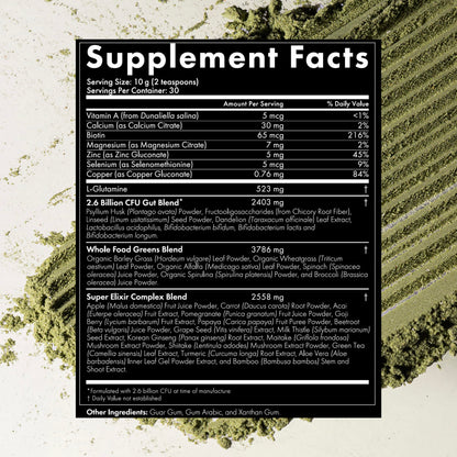 WelleCo The Super Elixir, Daily Greens Powder with Probiotics, Superfoods & Whole Foods, Unflavored Drink Mix for Gut Health, Immunity, Energy, Skin & Hair, 10.5oz Jar WelleCo buy supplements Au