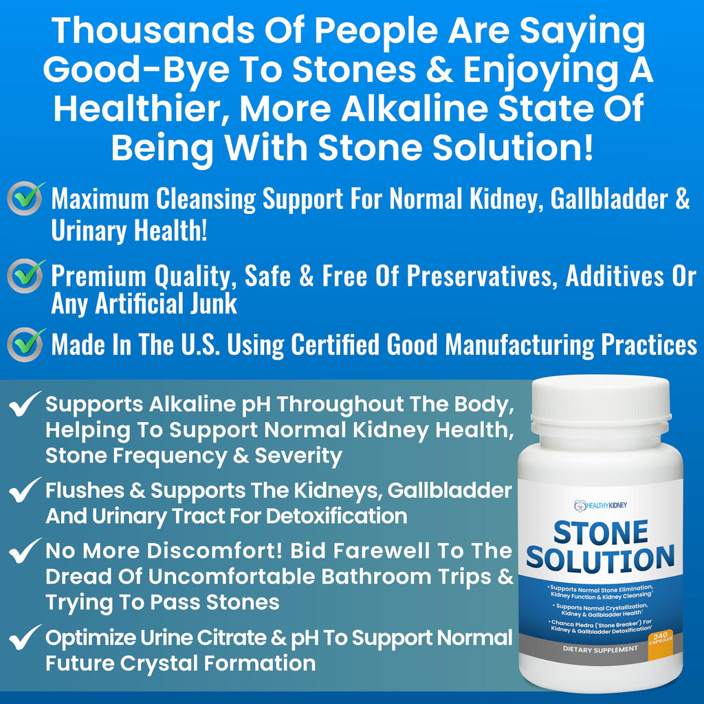Stone Solution Capsules- Natural Dissolver, Kidney Stone Support & Kidney Cleanser Chanca Piedra Stone Breaker Gallbladder Cleanse, Flush & Stop Recurrence, Stone Relief 60 Servings Kidney Restore buy supplements Au